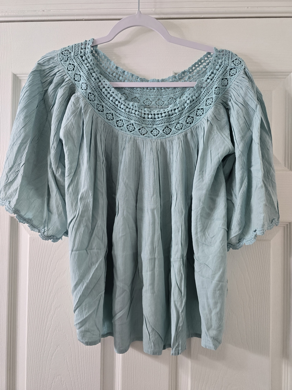 NWT By Anthropologie Crochet-Trim Peasant Blouse - XS